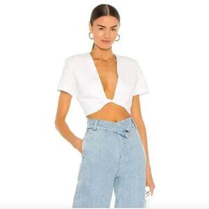 gauge81 keila front twist crop in white size small